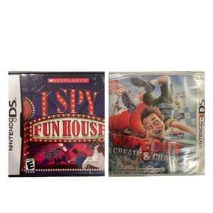Nintendo DS Games Bundle: I Spy Fun House & Wipeout Create & Crash (CIB)